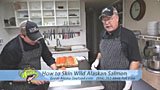 Skinning salmon before cooking